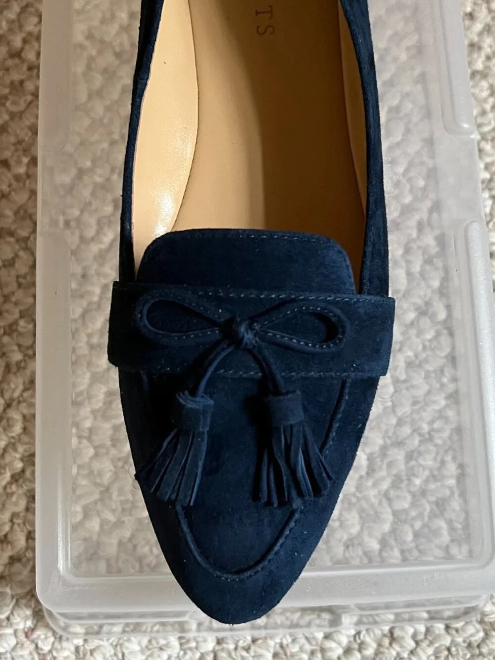 TALBOTS - Francesca Suede Driving Flats - Indigo Blue -- NEW, no Box